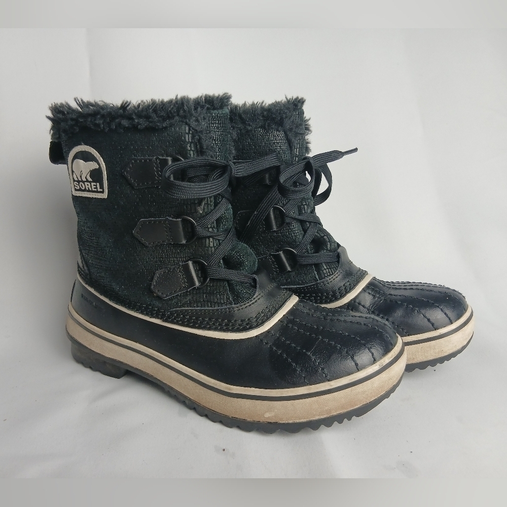 SOREL Women Winter Snow Boots Size 6 Black Color Waterproof